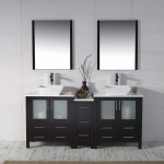 Sydney 72 Inch Vanity with Ceramic Double Vessel Sinks - Espresso