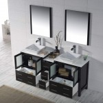 Sydney 72 Inch Vanity with Ceramic Double Vessel Sinks - Espresso