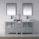 Sydney 72 Inch Vanity with Ceramic Double Vessel Sinks - Metal Gray