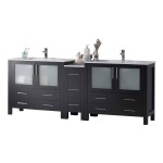 Sydney 84 Inch Vanity with Ceramic Double Sinks - Espresso