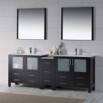 Sydney 84 Inch Vanity with Ceramic Double Sinks - Espresso