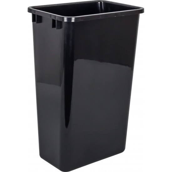 Kit including Top Mount Soft-close Double Trash Can Unit - for 18" Opening with Black 50 QT Trashcans