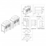 Sydney 84 Inch Vanity with Ceramic Double Vessel Sinks - Metal Gray