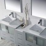 Sydney 84 Inch Vanity with Ceramic Double Vessel Sinks - Metal Gray
