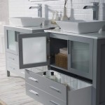 Sydney 84 Inch Vanity with Ceramic Double Vessel Sinks - Metal Gray