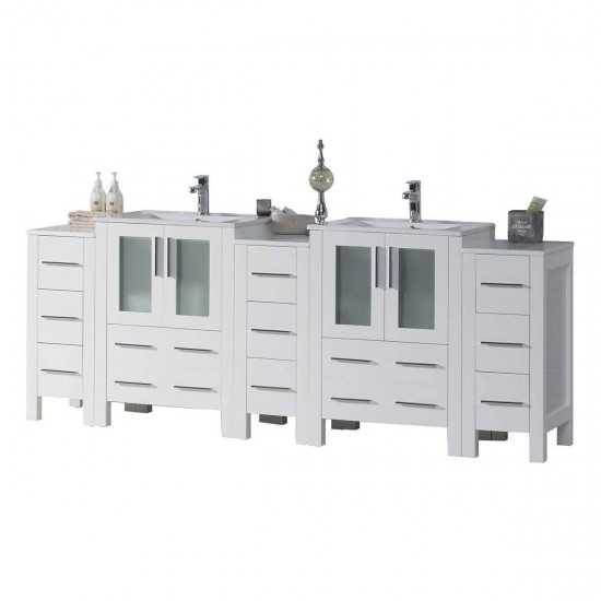 Sydney 84 Inch Vanity Base Only - White