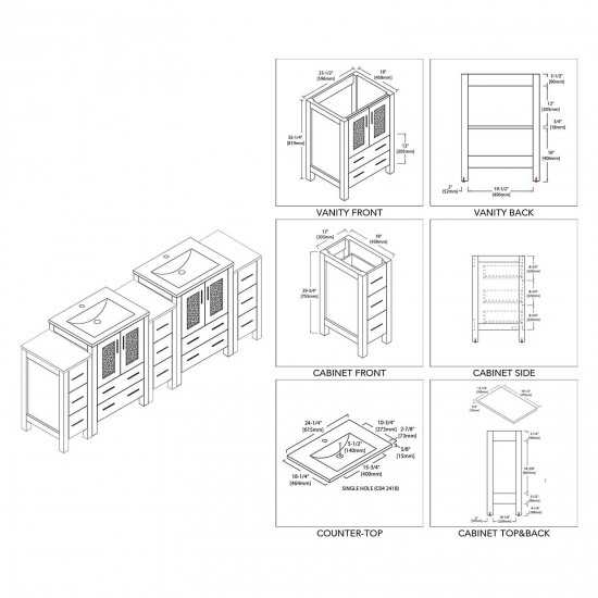 Sydney 84 Inch Vanity with Ceramic Double Sinks - White