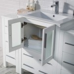 Sydney 84 Inch Vanity with Ceramic Double Sinks & Mirrors - White