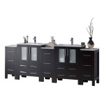 Sydney 84 Inch Vanity with Ceramic Double Sinks - Espresso