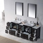 Sydney 84 Inch Vanity with Ceramic Double Sinks - Espresso