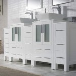 Sydney 84 Inch Vanity with Ceramic Double Vessel Sinks - White