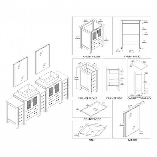 Sydney 84 Inch Vanity with Ceramic Double Vessel Sinks & Mirrors - White