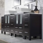 Sydney 84 Inch Vanity with Ceramic Double Vessel Sinks & Mirrors - Espresso