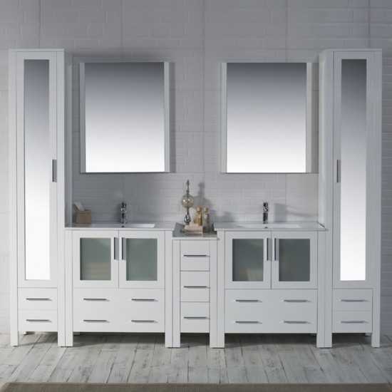 Sydney 102 Inch Vanity Base Only - White