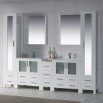 Sydney 102 Inch Vanity with Ceramic Double Sinks & Mirrors - White