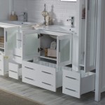 Sydney 102 Inch Vanity with Ceramic Double Sinks & Mirrors - White