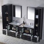 Sydney 102 Inch Vanity with Ceramic Double Sinks & Mirrors - Espresso