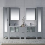 Sydney 102 Inch Vanity with Ceramic Double Sinks & Mirrors - Metal Gray