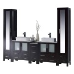 Sydney 102 Inch Vanity with Ceramic Double Vessel Sinks - Espresso