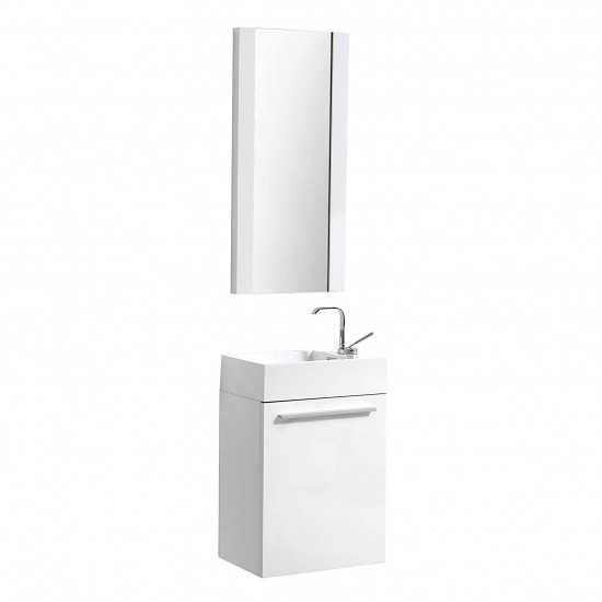 Colmar 18 Inch Vanity with Acrylic Sink & Mirror - White