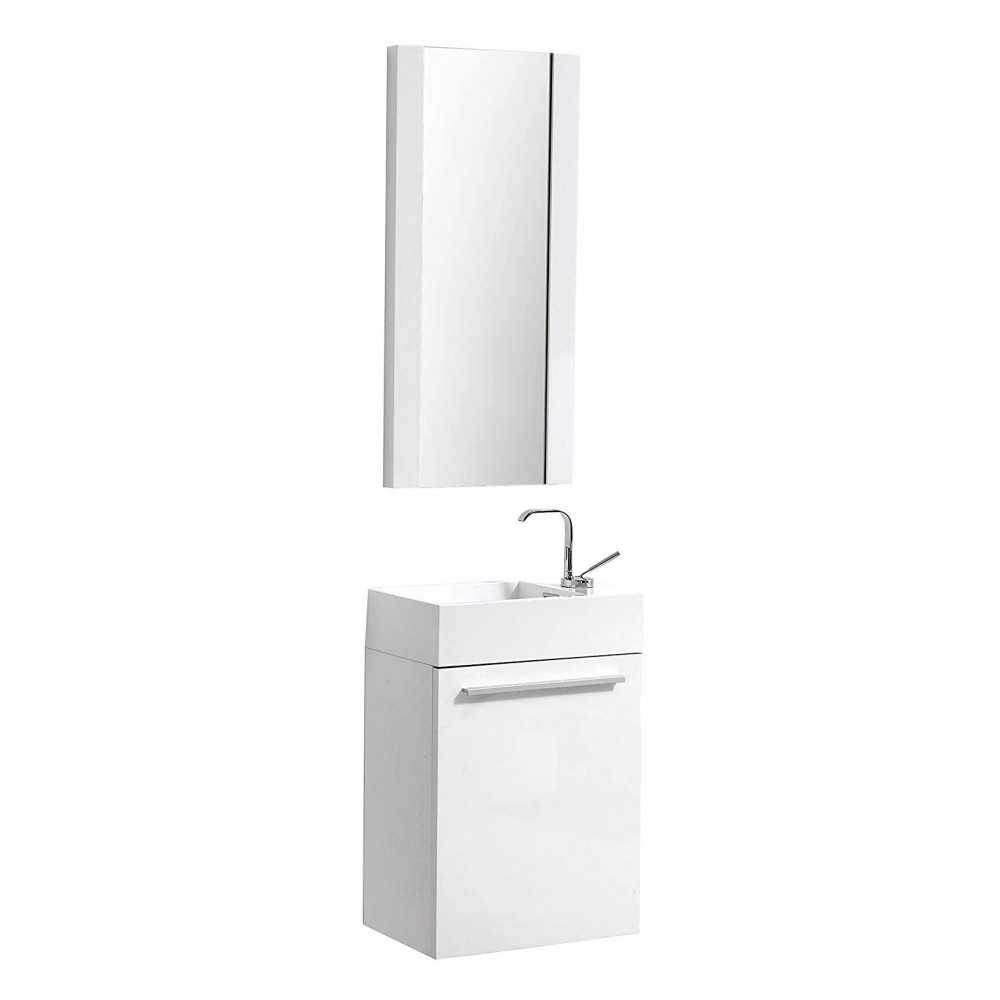 Colmar 18 Inch Vanity with Acrylic Sink & Mirror - White
