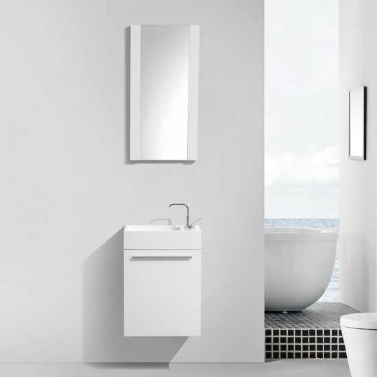Colmar 18 Inch Vanity with Acrylic Sink & Mirror - White
