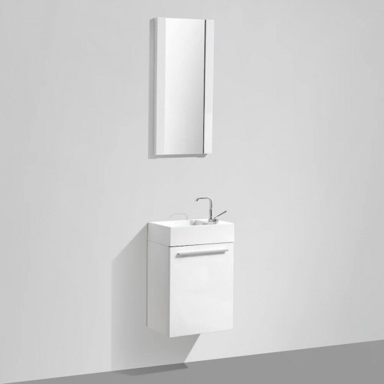 Colmar 18 Inch Vanity with Acrylic Sink & Mirror - White
