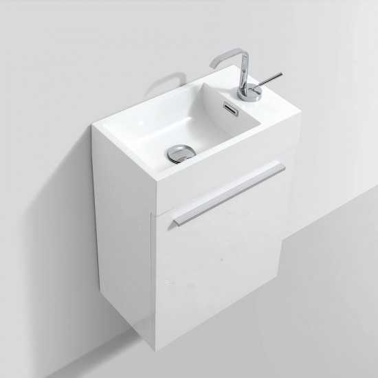 Colmar 18 Inch Vanity with Acrylic Sink & Mirror - White