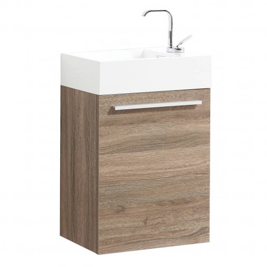 Colmar 18 Inch Vanity Base Only - Cart Oak