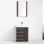 Barcelona 24 Inch Vanity with Acrylic Sink & Mirror - Dark Oak