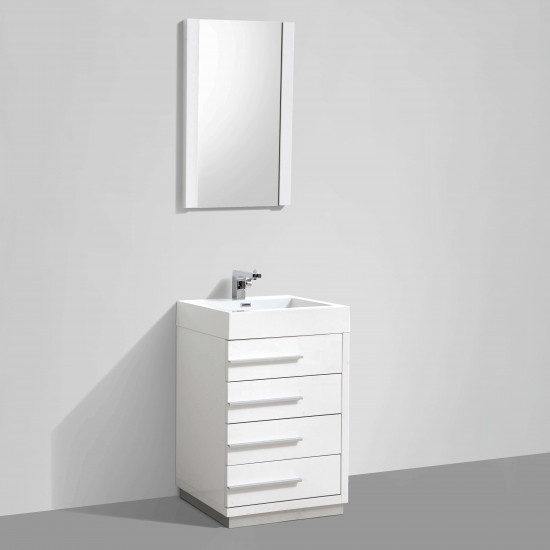 Barcelona 30 Inch Vanity Base Only - White