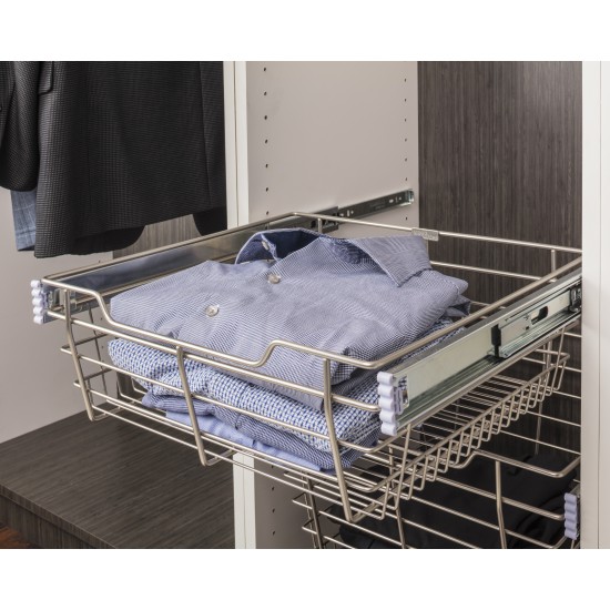 Chrome Closet Pullout Basket 14" D x 29" W x 17" H