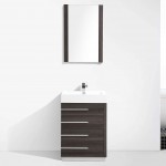 Barcelona 30 Inch Vanity with Acrylic Sink & Mirror - Dark Oak