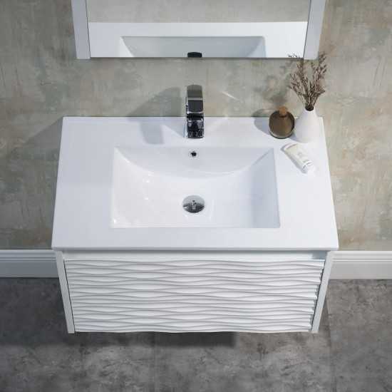 Paris 30 Inch Vanity Base Only - White