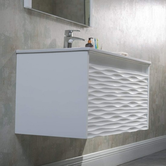 Paris 36 Inch Vanity with Ceramic Sink - White