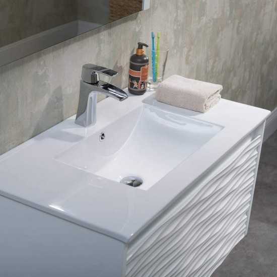 Paris 36 Inch Vanity with Ceramic Sink - White