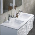 Paris 48 Inch Vanity with Ceramic Double Sinks & Mirror - White