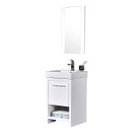 Milan 20 Inch Vanity with Ceramic Sink & Mirror - White