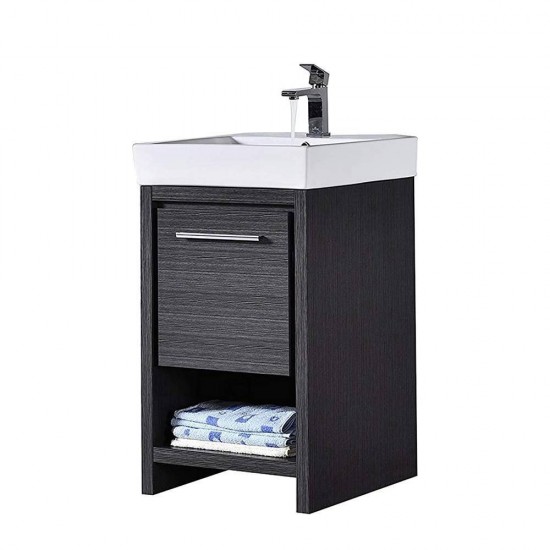 Milan 20 Inch Vanity Base Only - Silver Grey