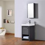 Milan 20 Inch Vanity with Ceramic Sink & Mirrored Medicine Cabinet - Silver Grey
