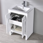 Milan 24 Inch Vanity with Ceramic Sink & Mirror - White