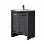 Milan 24 Inch Vanity with Ceramic Sink - Silver Grey