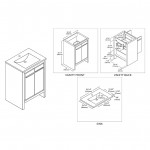 Milan 24 Inch Vanity with Ceramic Sink - Silver Grey