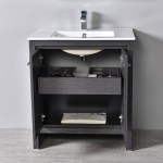 Milan 24 Inch Vanity with Ceramic Sink & Mirrored Medicine Cabinet - Silver Grey