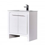 Milan 30 Inch Vanity with Ceramic Sink - White