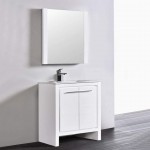 Milan 30 Inch Vanity with Ceramic Sink - White