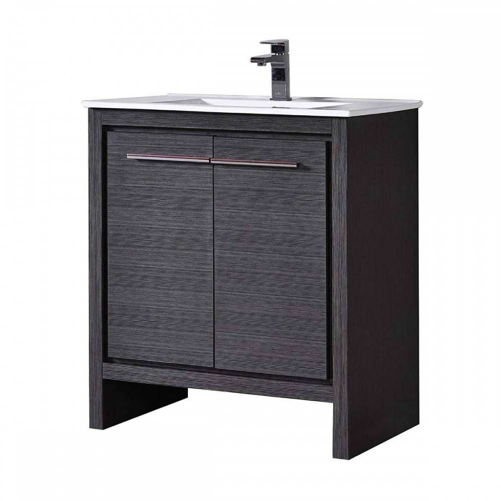 Milan 30 Inch Vanity Base Only - Silver Grey