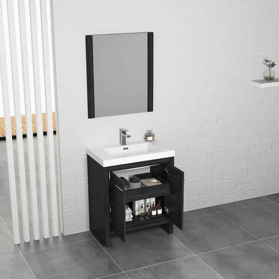 Milan 30 Inch Vanity Base Only - Silver Grey