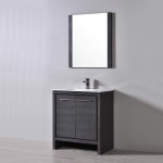 Milan 30 Inch Vanity with Ceramic Sink - Silver Grey