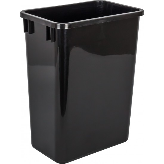 Kit including Top Mount Soft-close Single Trash Can Unit - for 12" Opening with Black 35 QT Trashcan